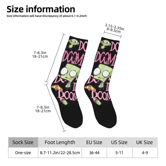 Invaders Zims chaussettes bas tendance Couple
