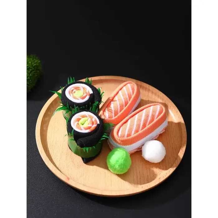 2 paires de chaussettes à sushi saumon