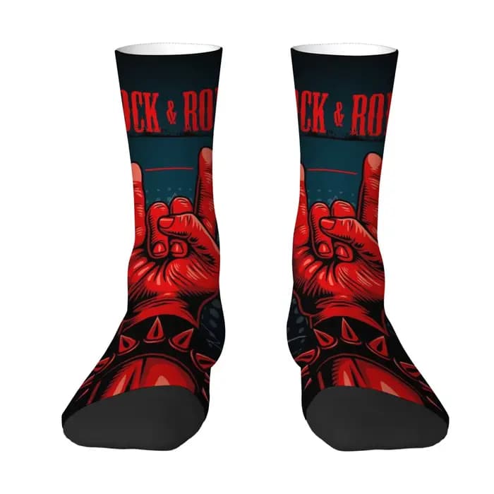ROCK & ROLL Street Hip-Hop chaussettes pour hommes nouveauté drôle heureux équipage