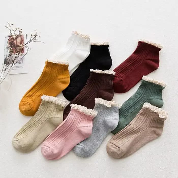 Chaussettes à volants en dentelle pour femmes