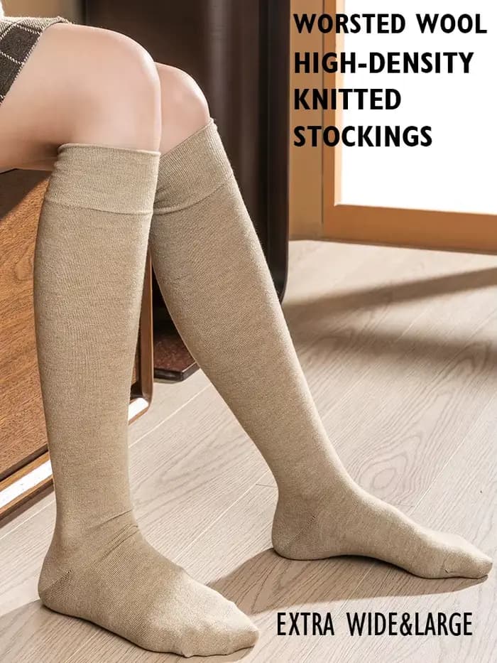 Chaussettes longues en laine mélangée pour femme