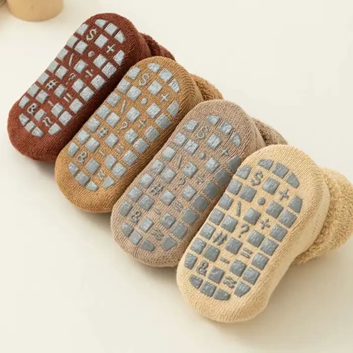 4 paires de chaussettes épaisses de couleur unie pour bébé