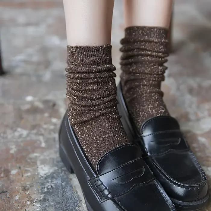 Chaussettes brillantes à paillettes pour femmes