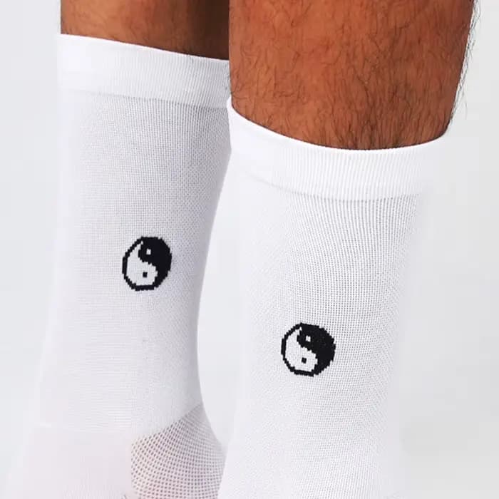 Sporcks Tai Chi Pattern Chinese Elements Chaussettes de cyclisme Printemps et été Chaussettes de cyclisme sur route pour hommes et femmes, tendance, respirantes, hautement élastiques, résistantes à l'