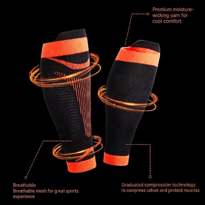 1 paire de manchons de compression élastiques pour mollets