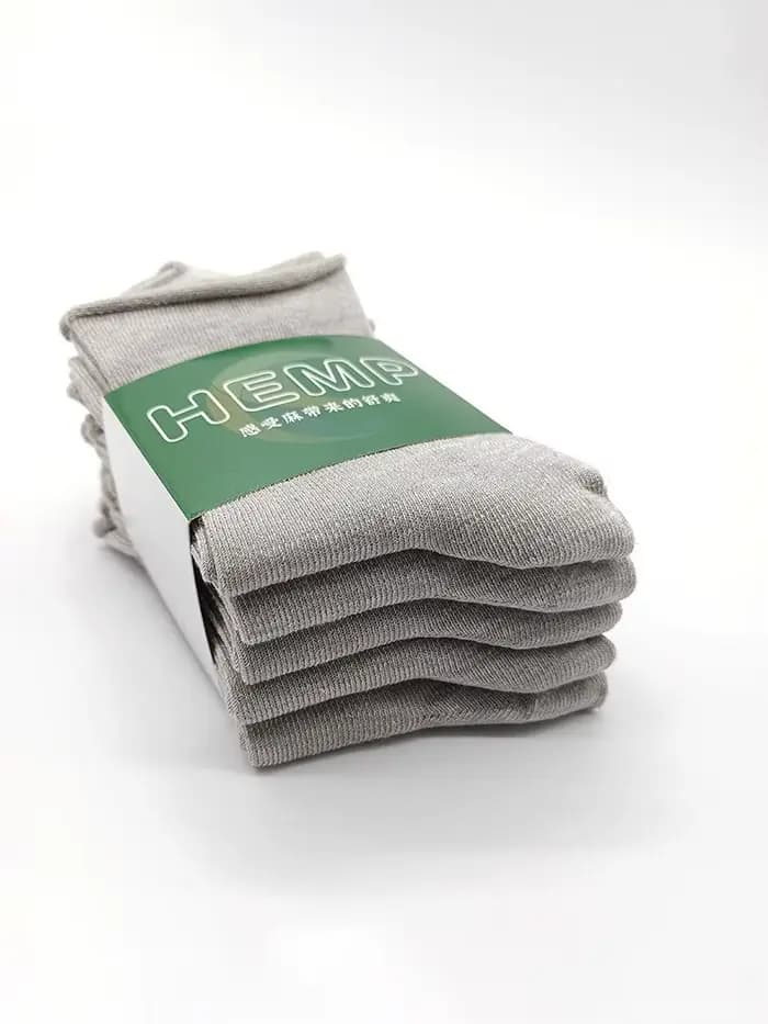 Lot de 5 chaussettes en chanvre pour femmes et hommes