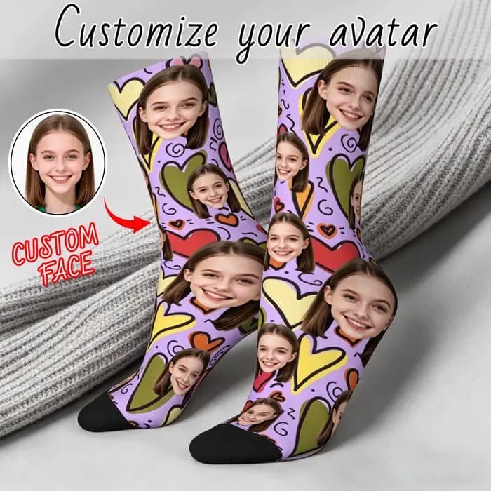 Chaussettes personnalisées en forme de visage