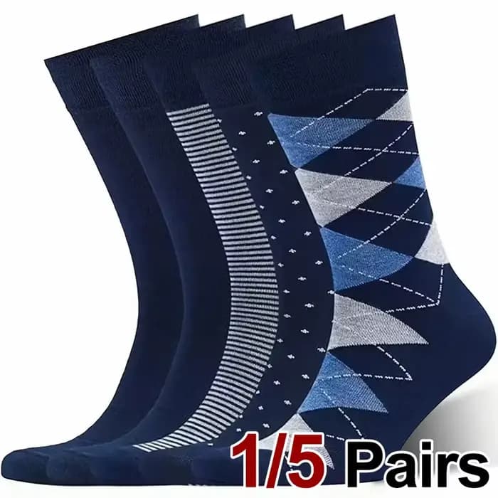 1/5 paires hommes diamant modèle affaires mi Tube chaussettes Anti odeur absorbant la sueur confortable respirant