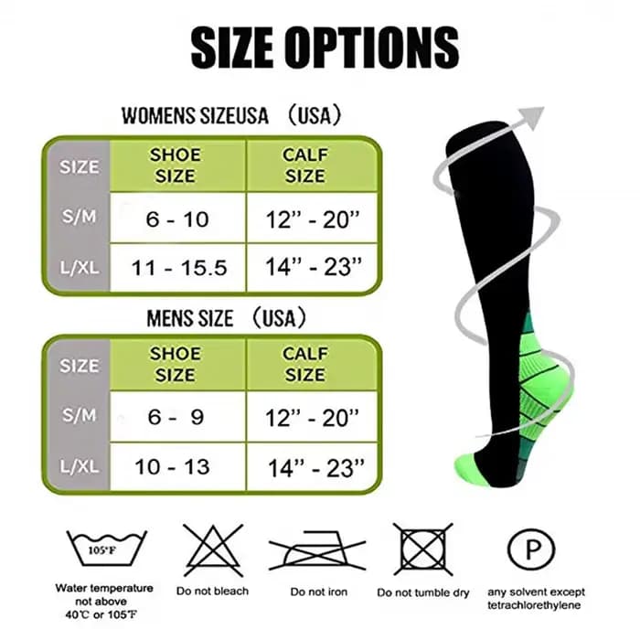 Chaussettes de compression unisexes pour hommes et femmes, chaussettes de sport en plein air, longue ULdiabétique, fitness, mollet, muscle, YS1009