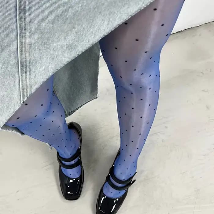 Collants à pois femmes t-entrejambe Sexy