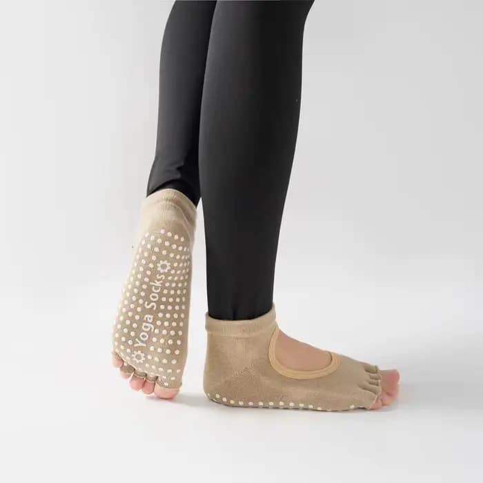 Chaussettes de Yoga à cinq orteils pour femmes, dos nu, antidérapantes, pour danse, Ballet, respirantes, Fitness, Sport, Pilates, personnalisées