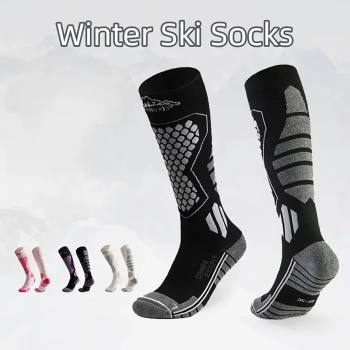 Nouvelles chaussettes de ski épaisses, respirantes, à compression thermique, antidérapantes, anti-humidité, pour le snowboard par temps froid