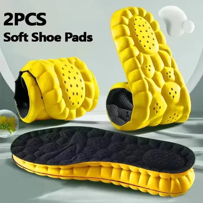 Semelles intérieures sportives 4D Cloud Technology PU pour chaussures, souples, respirantes, amortissantes, pour la course à pied et les soins orthopédiques.
