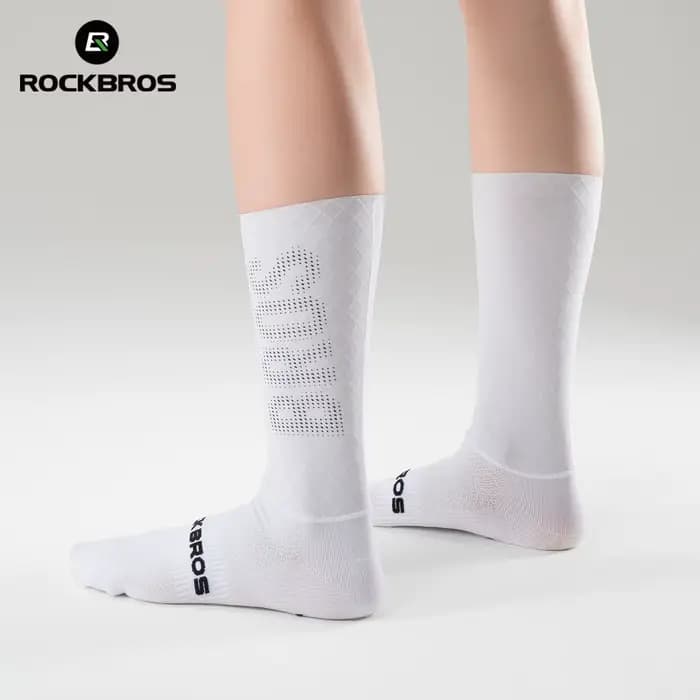 ROCKBROS chaussettes de Sport respirant amorti Absorption des chocs chaussettes de cyclisme vtt chaussettes de vélo de route chaussettes hautes élastiques pour hommes femmes