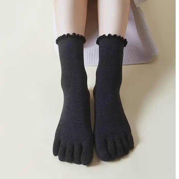 Chaussettes à cinq doigts en coton pour femmes