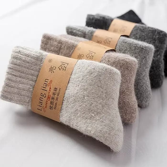 Chaussettes hommes Super plus épais solide chaussette laine mérinos lapin