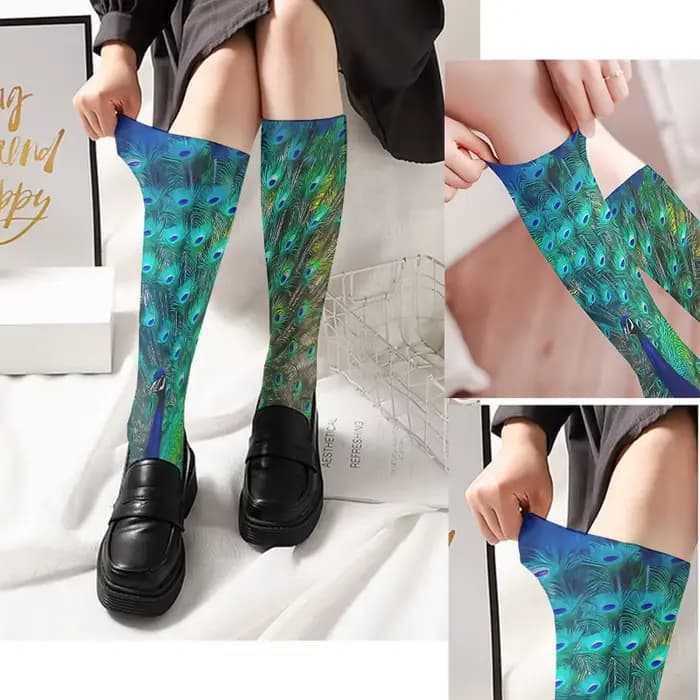 Chaussettes longues en velours pour femmes