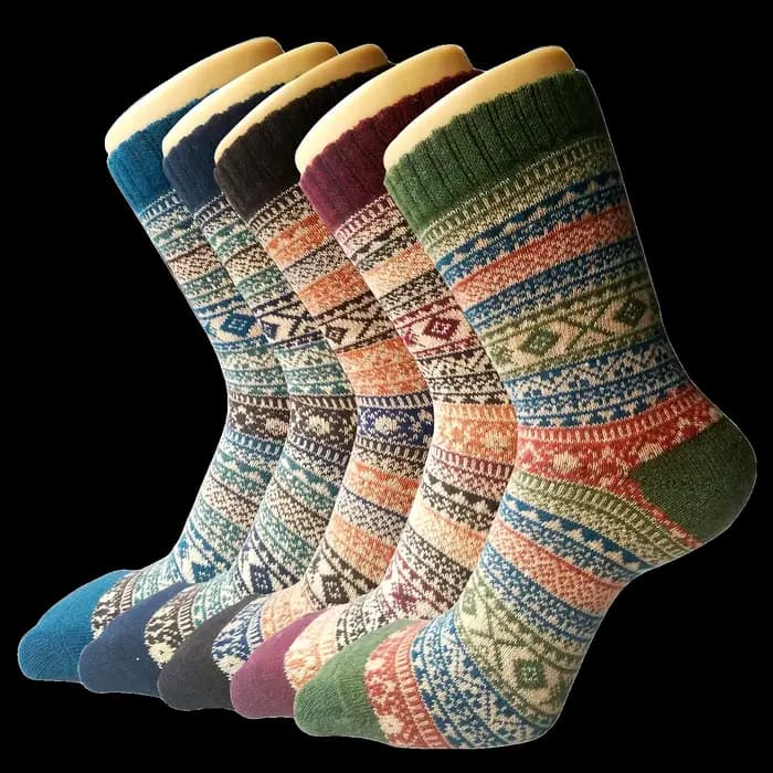 1/2/5 paires de chaussettes en laine pour femmes
