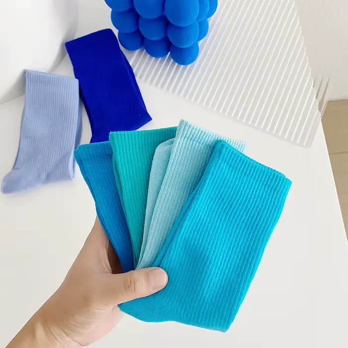 1 paire de chaussettes bleues pour femmes