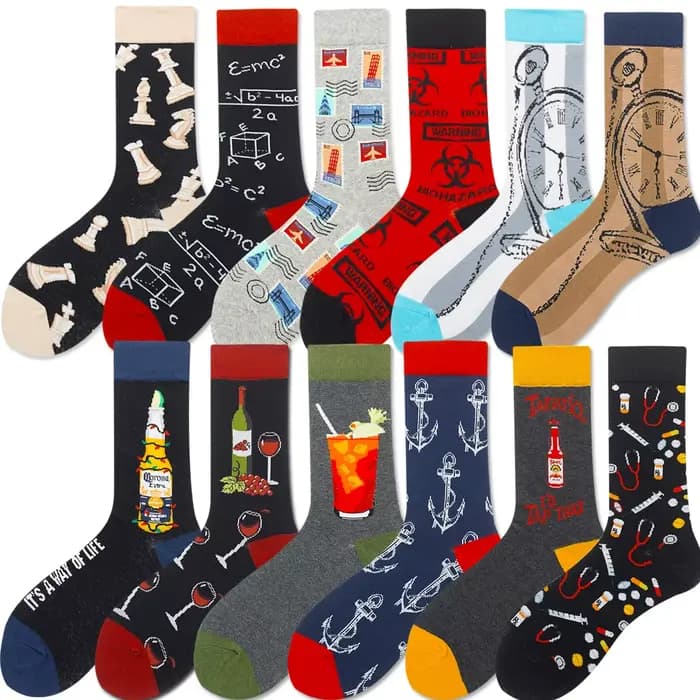 1 paire de chaussettes amusantes pour hommes