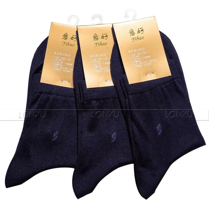 3 paires de chaussettes pour homme 95% soie 100% mi-mollet Livraison gratuite Noir Marron Beige Gris Bleu marine__ Convient pour les quatre saisons