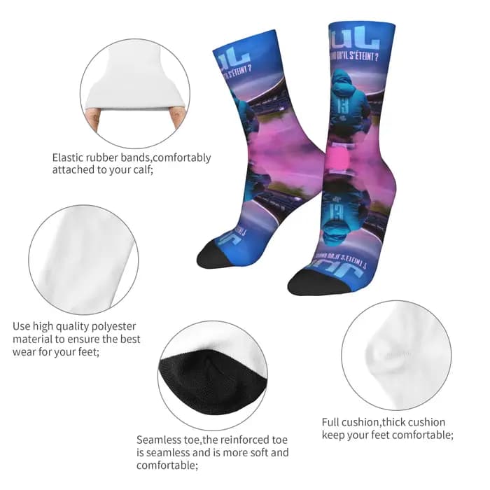 Personnalisé JUL rappeur français musique hommes femmes équipage chaussettes unisexe Kawaii printemps été automne hiver robe chaussettes