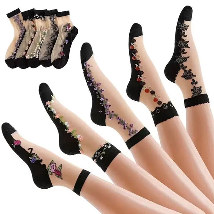 5 paires de chaussettes en soie glacée
