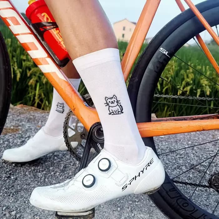 Sporcks Chaussettes de cyclisme à motif chat