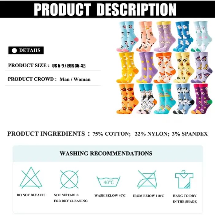 Chaussettes Jacquard créatives pour femmes