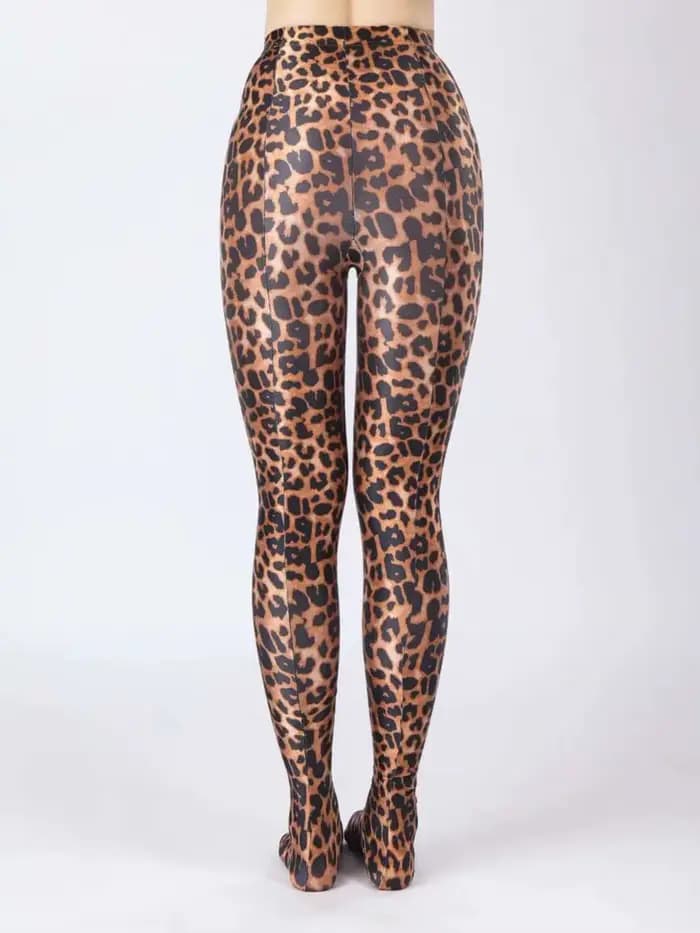 Collants léopard brillants