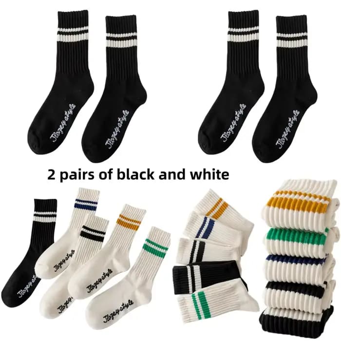 2 paires de chaussettes rayées pour hommes