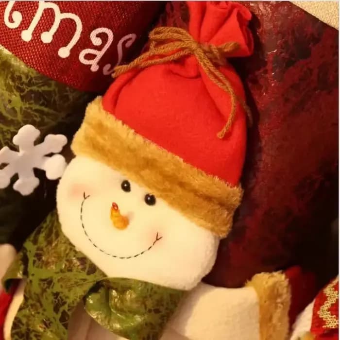 Bas de Noël avec Bonhomme de Neige