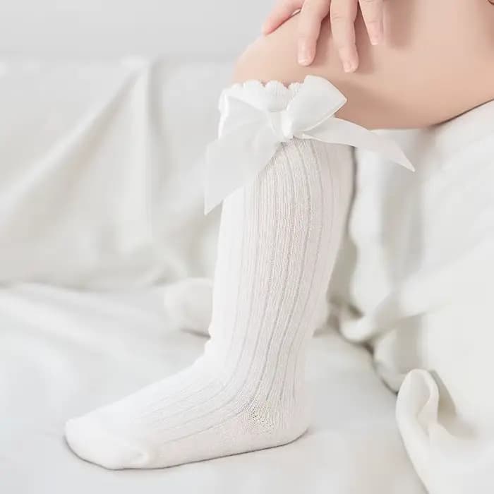 Chaussettes Mi-Hautes en Coton avec Gros Nministériels d pour Nouveau-né Fille