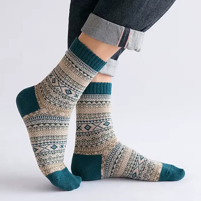 Chaussettes épaisses en laine de mouton pour hommes