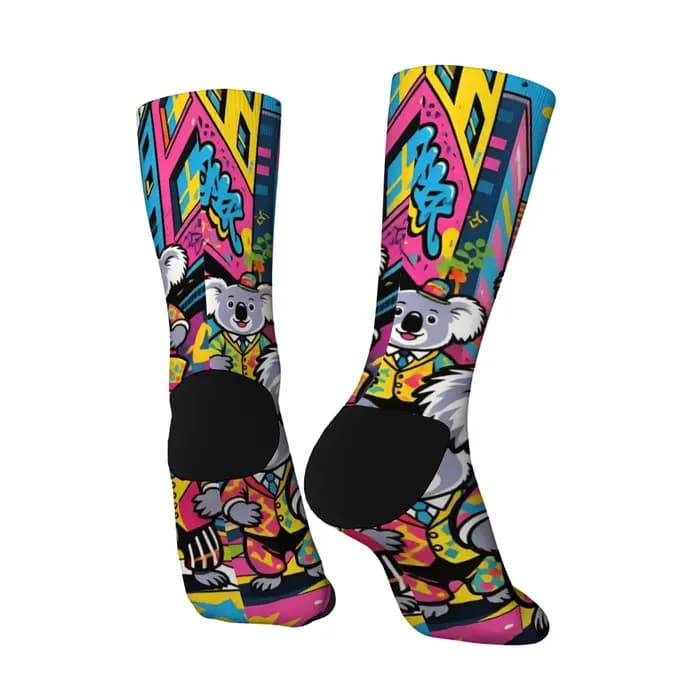 Pop Cartoon Happy Koala Chaussettes pour hommes Nouveauté