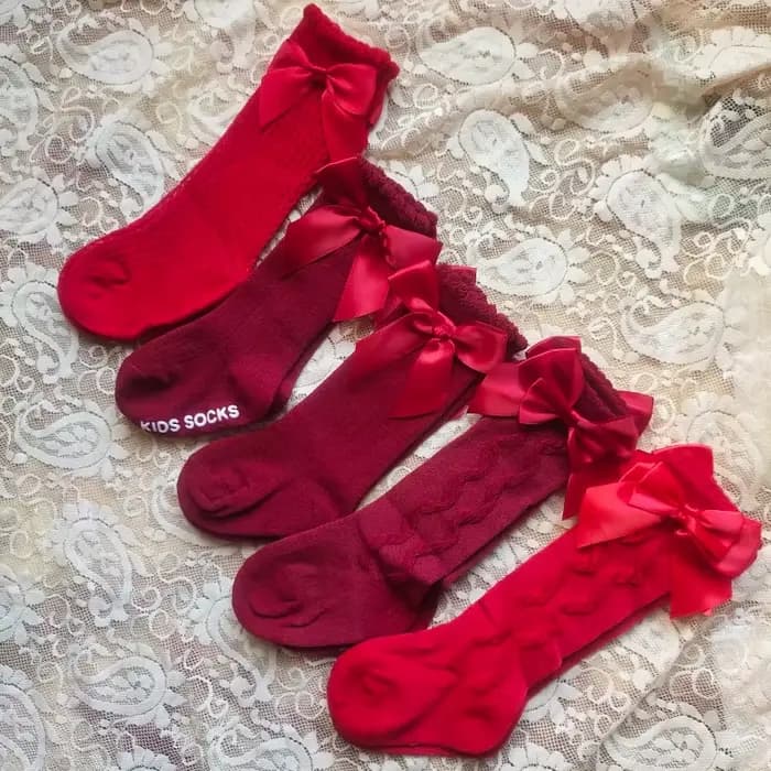 Chaussettes rouges de noël pour bébé