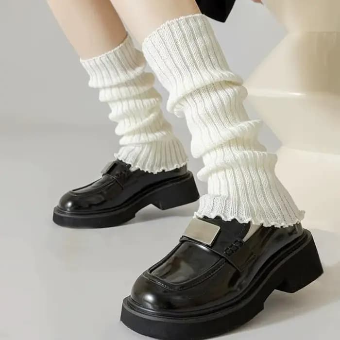 Nouveaux chauffe-jambes Lolita tricotés pour femme