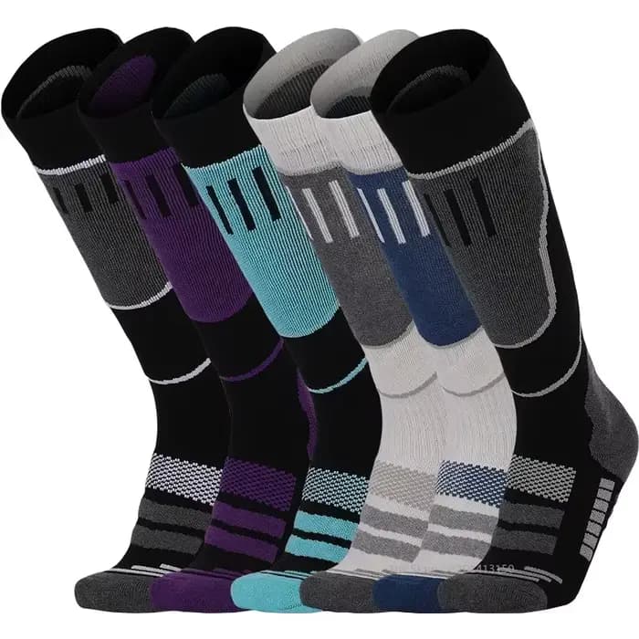 1 paire de chaussettes thermiques en laine mérinos pour hommes et femmes, chaussettes de Compression longues et chaudes pour l'hiver, pour Ski, randonnée, snowboard, escalade, sport