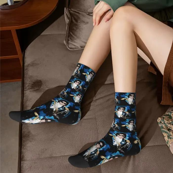 Michael 1984 Grammys Jackson Pop Art Portrait chaussettes Harajuku bas toutes saisons