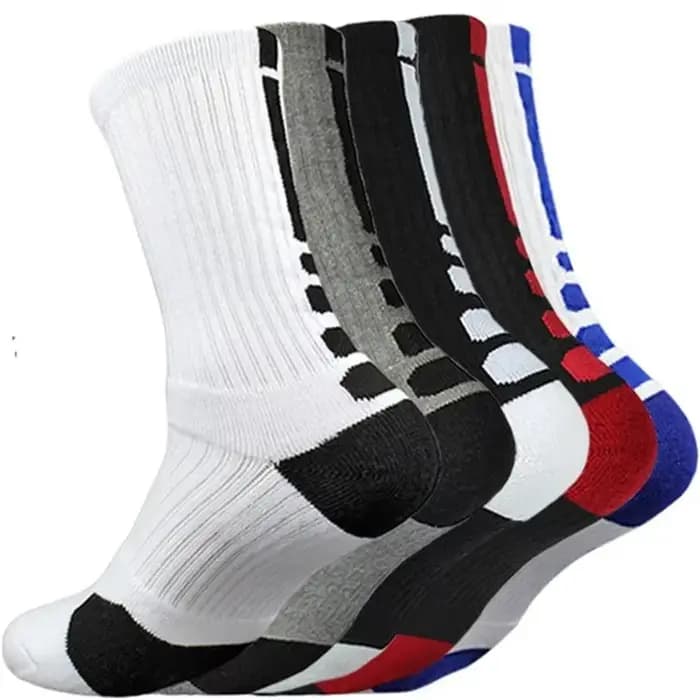 5 paires hommes chaussettes de sport ensemble avec amortissement Terry basket-ball cyclisme course randonnée Tennis