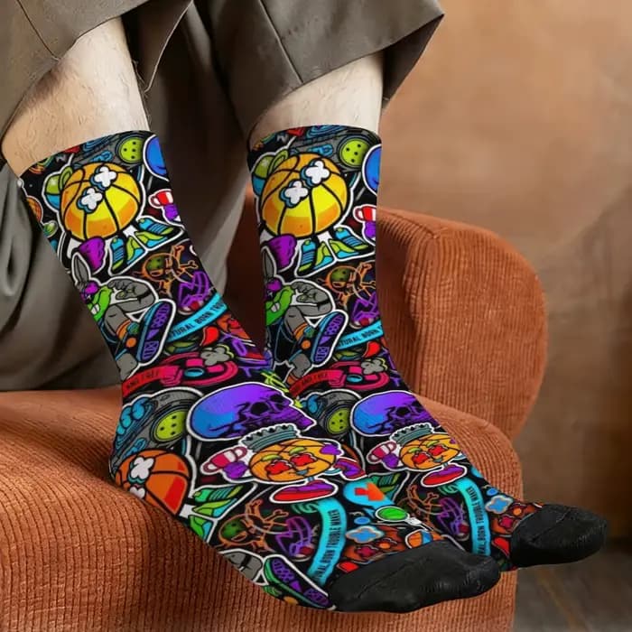 Chaussettes de basket-ball style graffiti