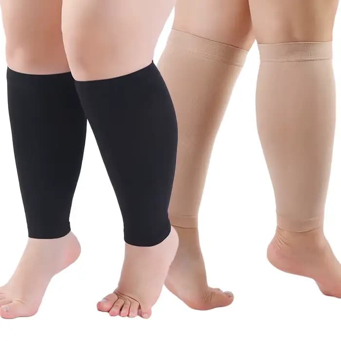 1 paire de chaussettes de compression S-7XL pour femmes et hommes, bas de compression pour la circulation, manches longues, compression des muscles du mollet 20-30 mmHg