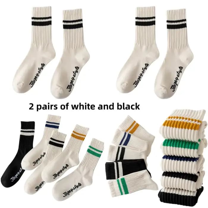 2 paires de chaussettes rayées pour hommes