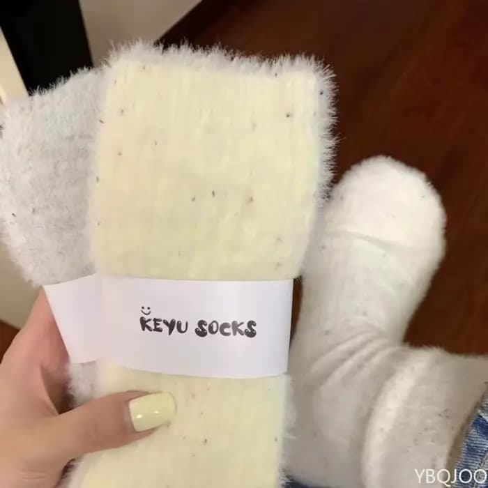 7 paires de chaussettes en polaire de vison pour femmes en hiver