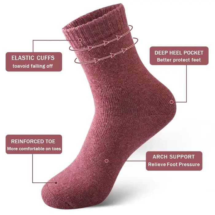 Chaussettes thermiques en laine épaisse pour femmes