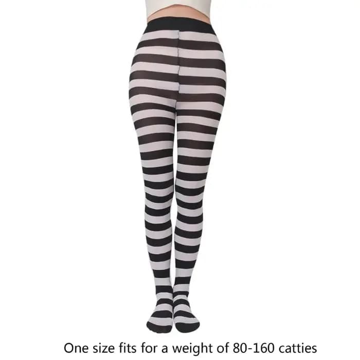 Collants longs à rayures douces pour femmes