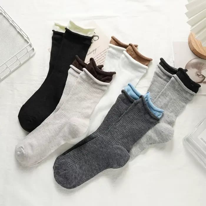 Chaussettes Simples en Coton pour Femme