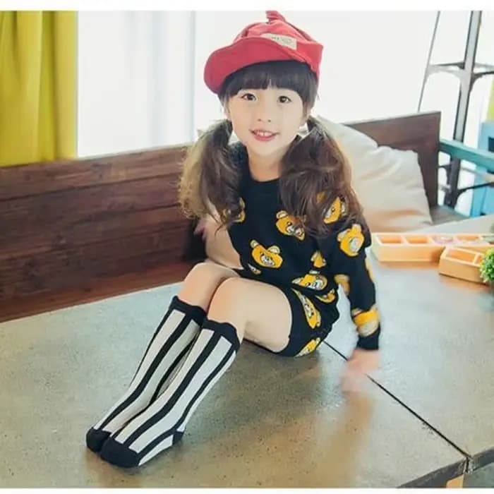 Chaussettes hautes en coton pour bébés filles