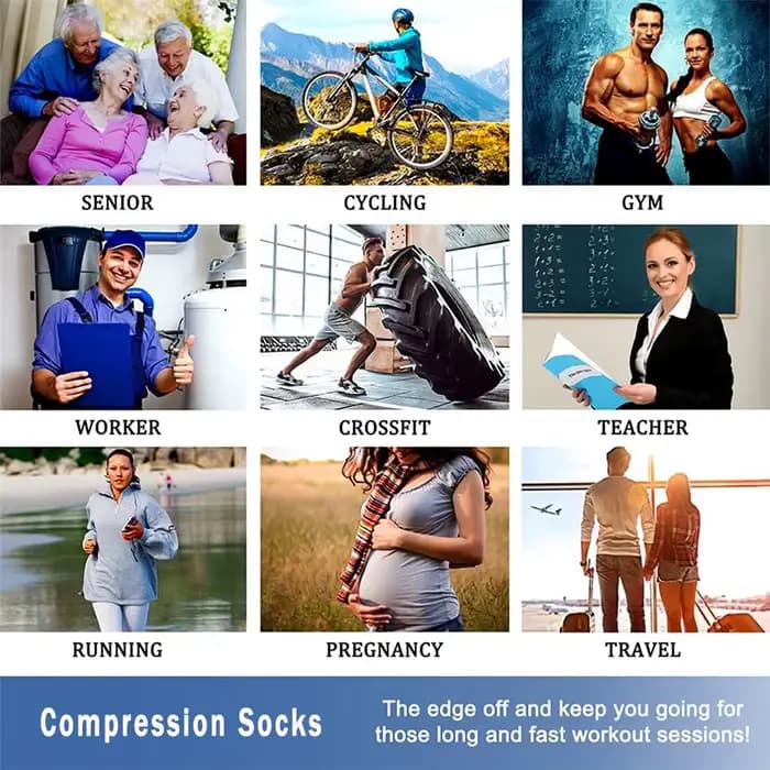 Les chaussettes de compression pour femmes Circulation15-20 mmHg sont le meilleur soutien pour la course athlétique