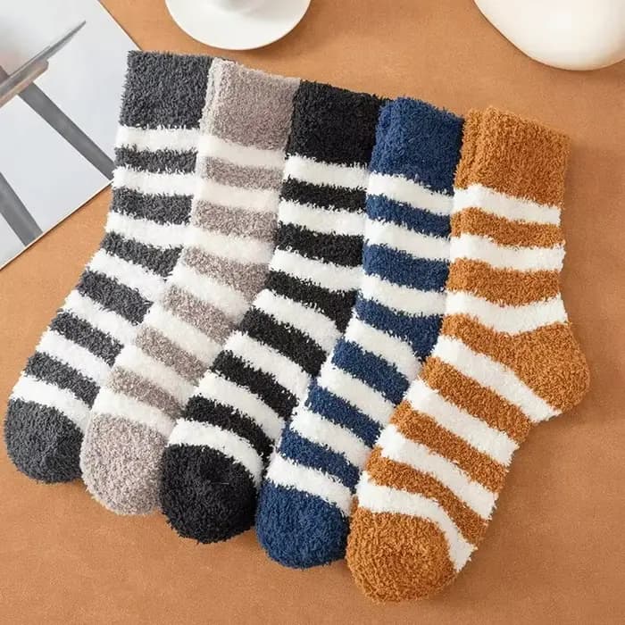 Chaussettes rayées en velours pour hommes
